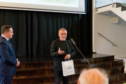 Uroczystość upamiętnienia mjra Adolfa Pilcha - Karel Cieślar autor Kamienia Pamięci